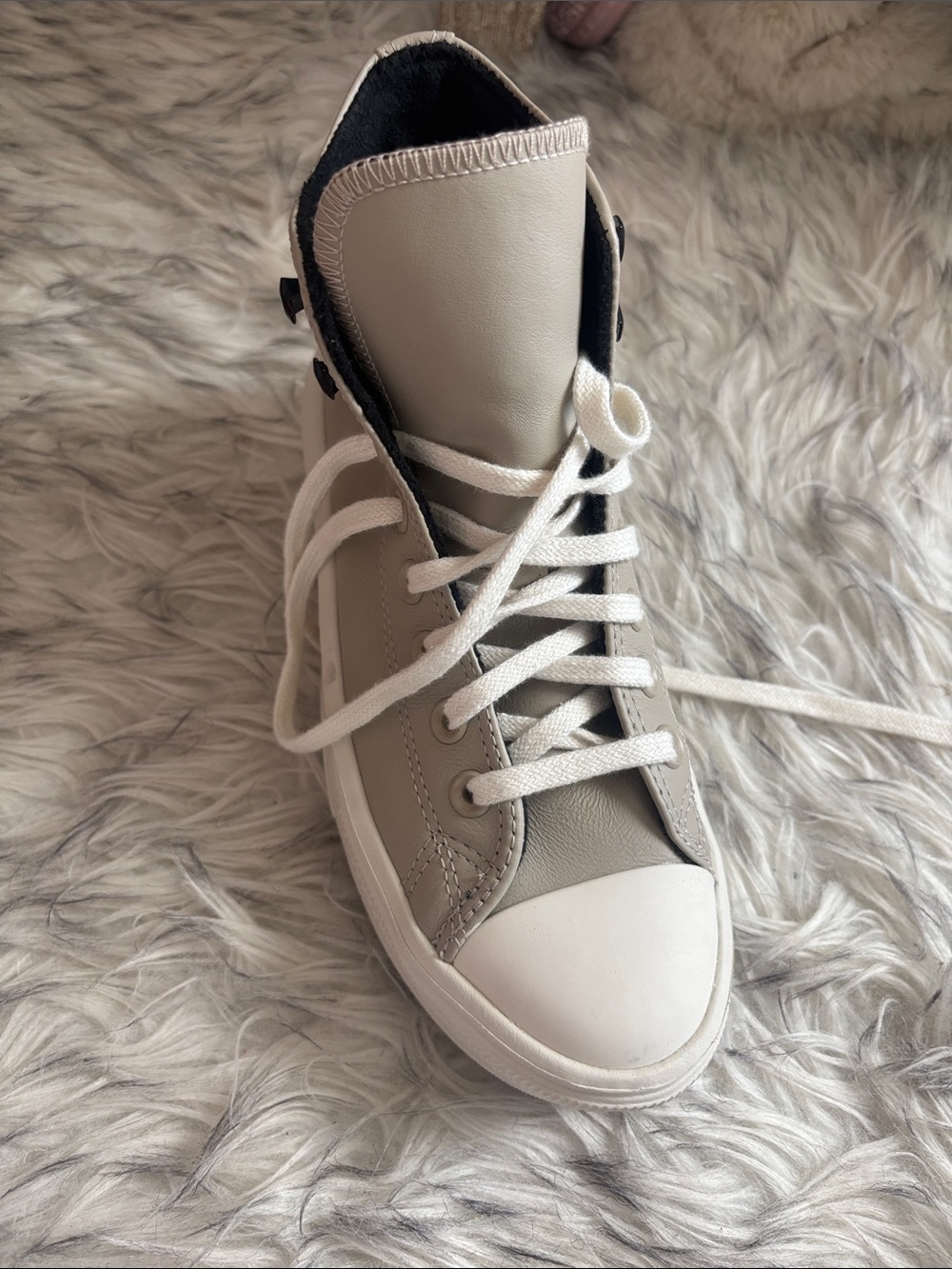 NEW Leather Converse Women’s High Top Platform Sneakers - Picture 3 of 8